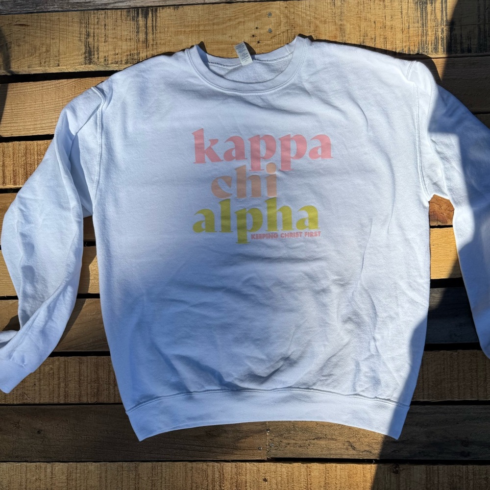 Jerzees White Sweatshirt with KXA Print